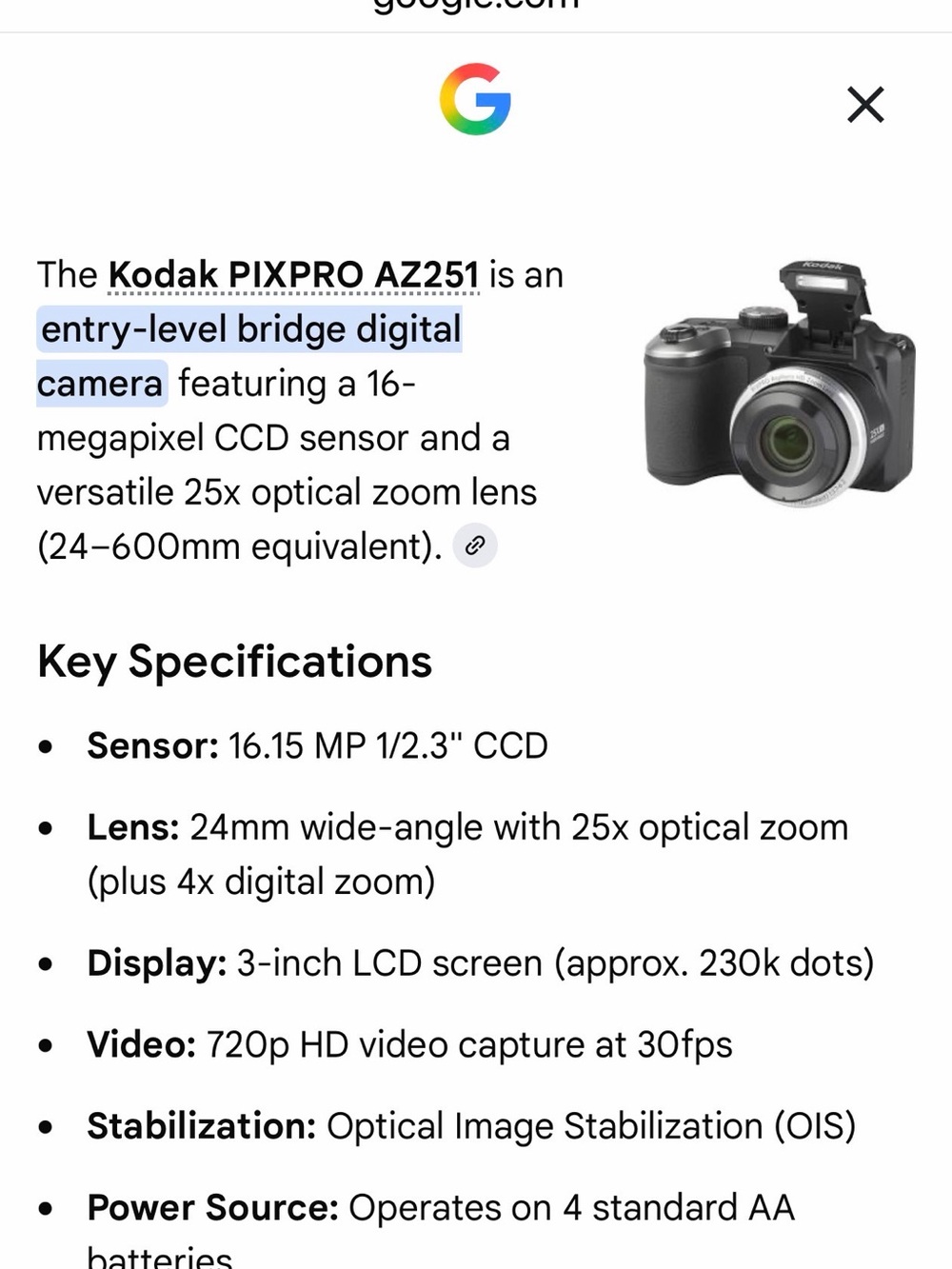 Digital camera - Kodak - Picture 12 of 12